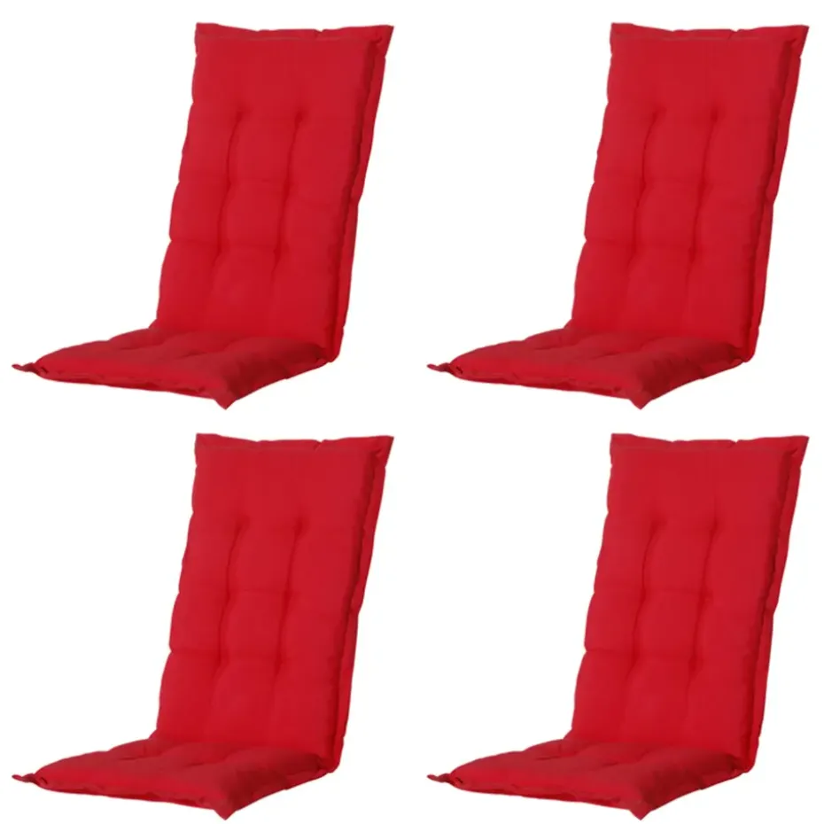 Madison - Tuinstoelkussen Hoge Rug Panama red - Ca. 123x50 cm - Set van 4