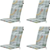 Madison - Tuinstoelkussen Hoge Rug Tess orange - Ca. 120x50 cm - Set van 4