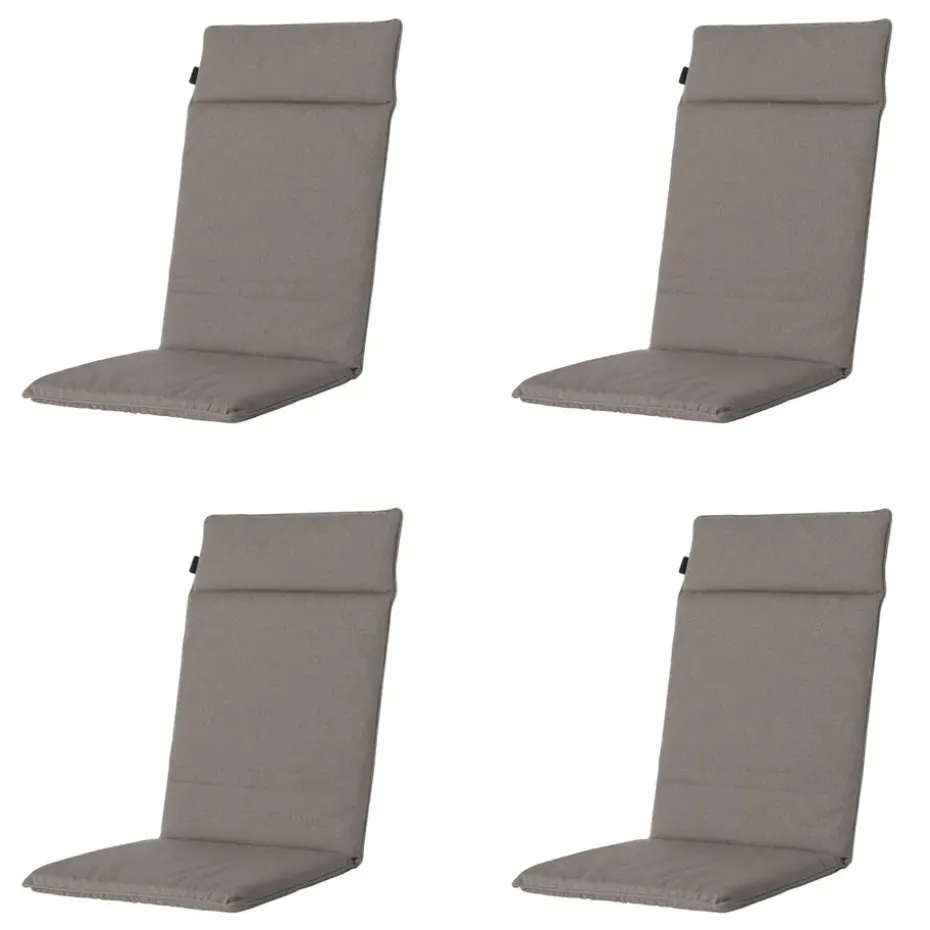 Madison - Tuinstoelkussen Hoge Rug Manchester taupe - Ca. 120x50 cm - Set van 4