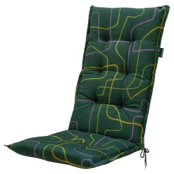 Madison - Tuinstoelkussen Hoge Rug Joah green - Ca. 123x50 cm - Set van 4