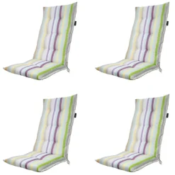 Madison - Tuinstoelkussen Hoge Rug Righe purple - Ca. 123x50 cm - Set van 4