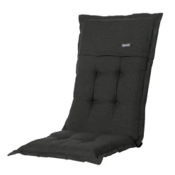 Madison - Tuinstoelkussen Lage Rug Rib black - Ca. 105x50 cm - Set van 4