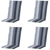 Madison - Tuinstoelkussen Hoge Rug Victoria grey - Ca. 120x50 cm - Set van 4