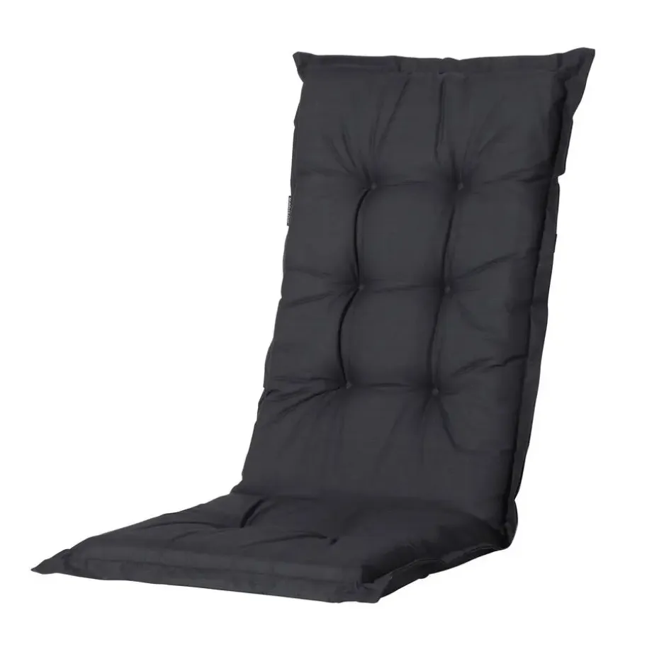 Madison - Tuinstoelkussen Lage Rug Basic black - Ca. 105x50 cm - Set van 4