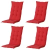 Madison - Tuinstoelkussen Hoge Rug Panama brick red - Ca. 123x50 cm - Set van 4