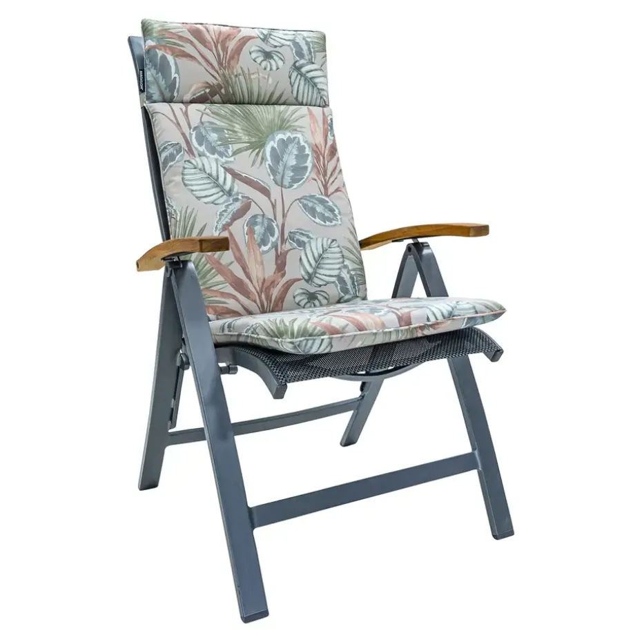 Madison - Tuinstoelkussen Hoge Rug Cala natural - Ca. 120x50 cm - Set van 4