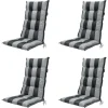 Madison - Tuinstoelkussen Hoge Rug Alice grey - Ca. 123x50 cm - Set van 4