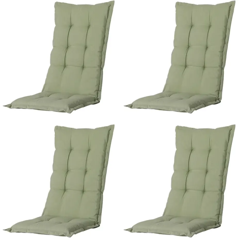 Madison - Tuinstoelkussen Hoge Rug Panama sage - Ca. 123x50 cm - Set van 4