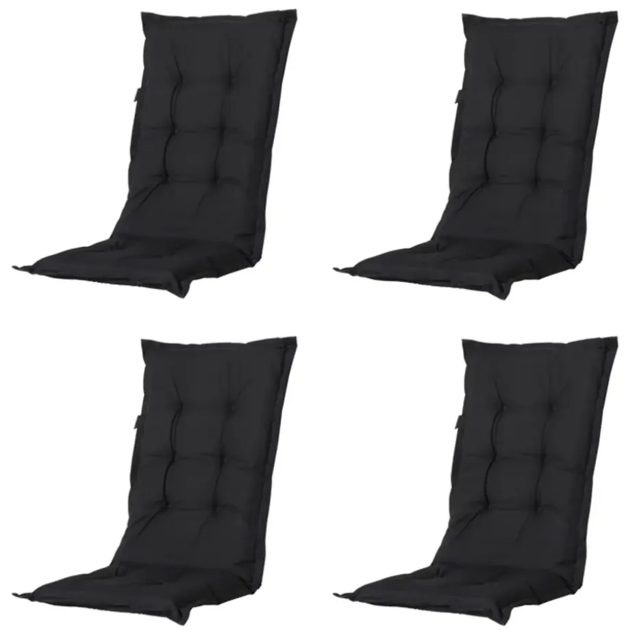 Madison - Tuinstoelkussen Hoge Rug Panama black - Ca. 123x50 cm - Set van 4