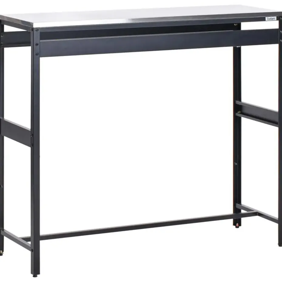 MAENZA - Buitenkeukenkast set met tafel - Zwart - Staal