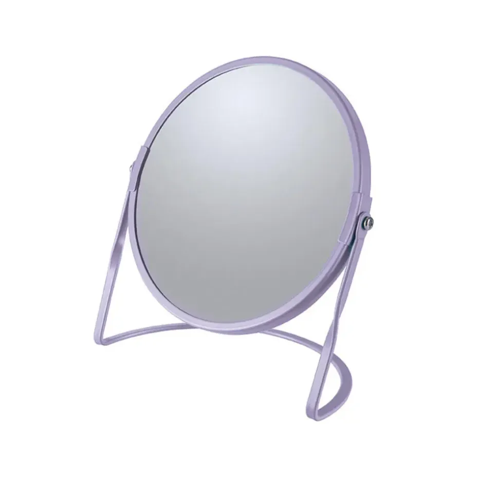 Make-up spiegel Cannes - 5x zoom - metaal - 18 x 20 cm - lila paars