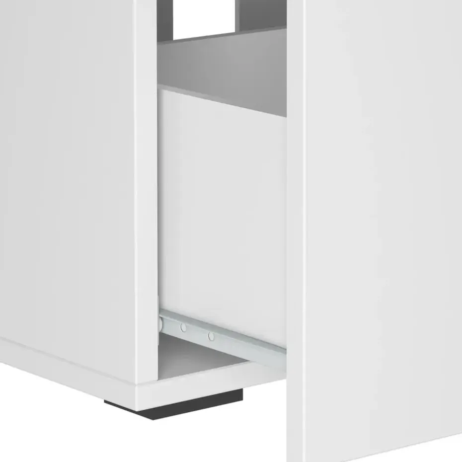 Malika - Wastafelonderkast 60 cm met 1 klep 1 lade in antraciet wit