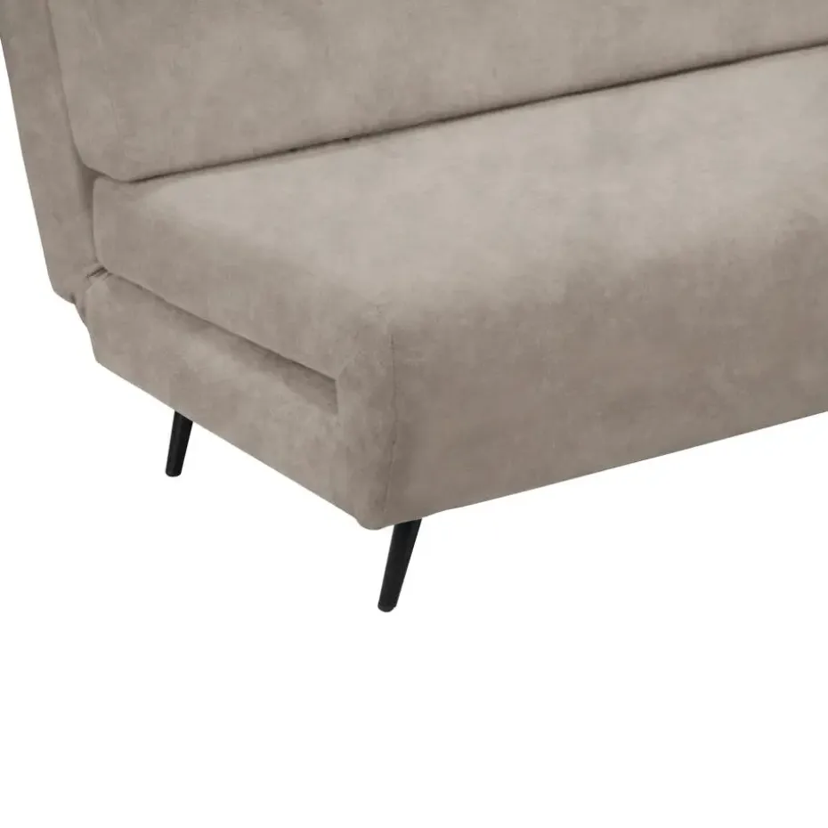 Mallory - Slaapbank 140 cm in taupe fluweel