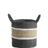 Mand Bologna - naturel/zwart/wit - 35xØ33 cm