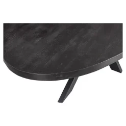 Mangohoutonline - Eettafel Tulsa Black 240x110cm Ovaal - Zwart - Mahom