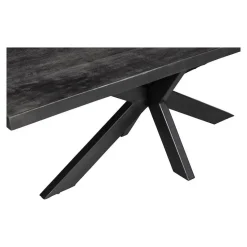 Mangohoutonline - Eettafel Memphis Black 240x100cm Rechthoekig - Zwart - Mahom