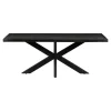 Mangohoutonline - Eettafel Memphis Black 140x90cm Rechthoekig - Zwart - Mahom