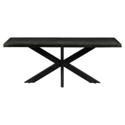 Mangohoutonline - Eettafel Memphis Black 140x90cm Rechthoekig - Zwart - Mahom