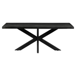 Mangohoutonline - Eettafel Memphis Black 140x90cm Rechthoekig - Zwart - Mahom
