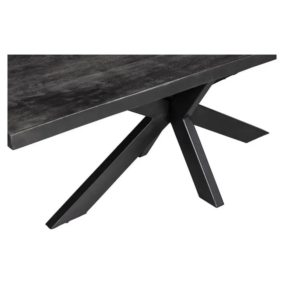 Mangohoutonline - Eettafel Memphis Black 140x90cm Rechthoekig - Zwart - Mahom