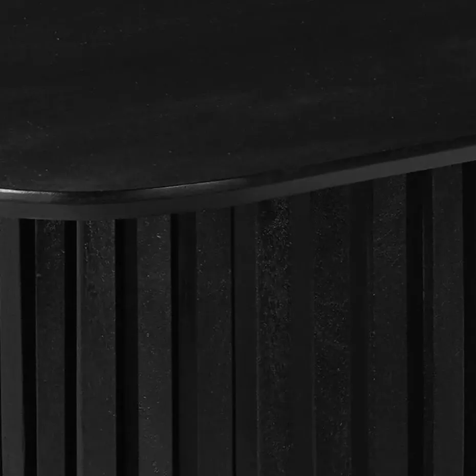 Mangohoutonline - Eettafel Lucia Black 210x100cm Rechthoekig - Zwart - Mahom