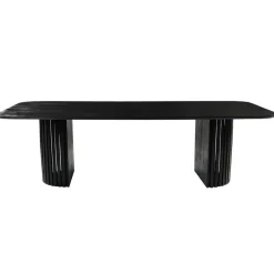Mangohoutonline - Eettafel Lucia Black 210x100cm Rechthoekig - Zwart - Mahom