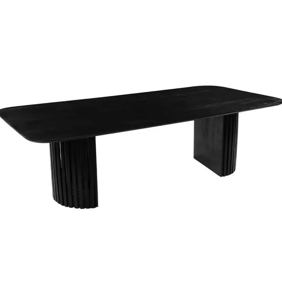 Mangohoutonline - Eettafel Lucia Black 210x100cm Rechthoekig - Zwart - Mahom
