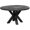 Mangohoutonline - Eettafel Madison Black Ø 150 Rond - Zwart - Mahom