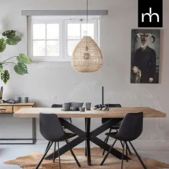 Mangohoutonline - Eettafel Memphis 280x120cm Rechthoekig - Bruin - Mahom