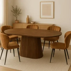 Mangohoutonline - Eettafel Nova Capsule Donkerbruin 210x100cm Rechthoekig