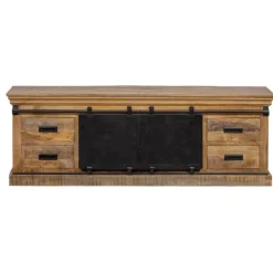 Mangohoutonline - TV Meubel Portland 140cm Rechthoekig - Bruin - Mahom