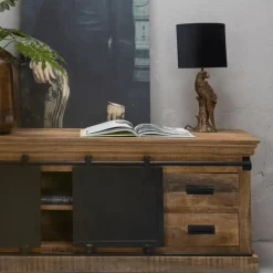 Mangohoutonline - TV Meubel Portland 200cm Rechthoekig - Bruin - Mahom