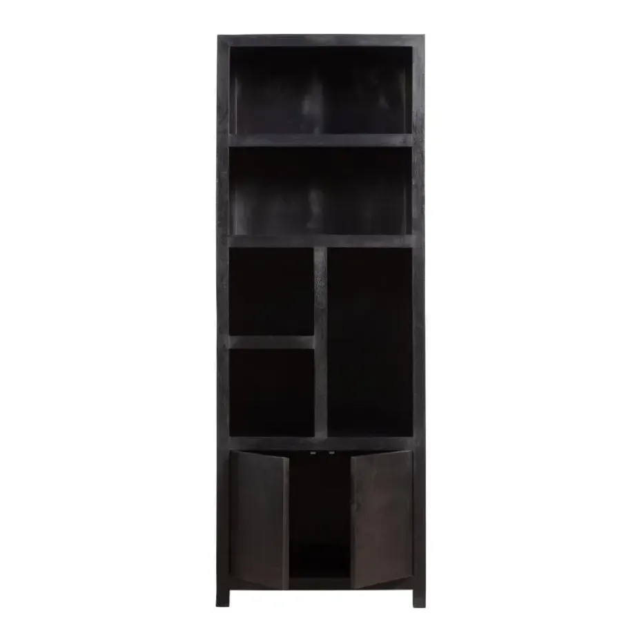Mangohoutonline - Wandkast Phoenix 80cm 5 Open Vakken, 2 Deuren Rechthoekig