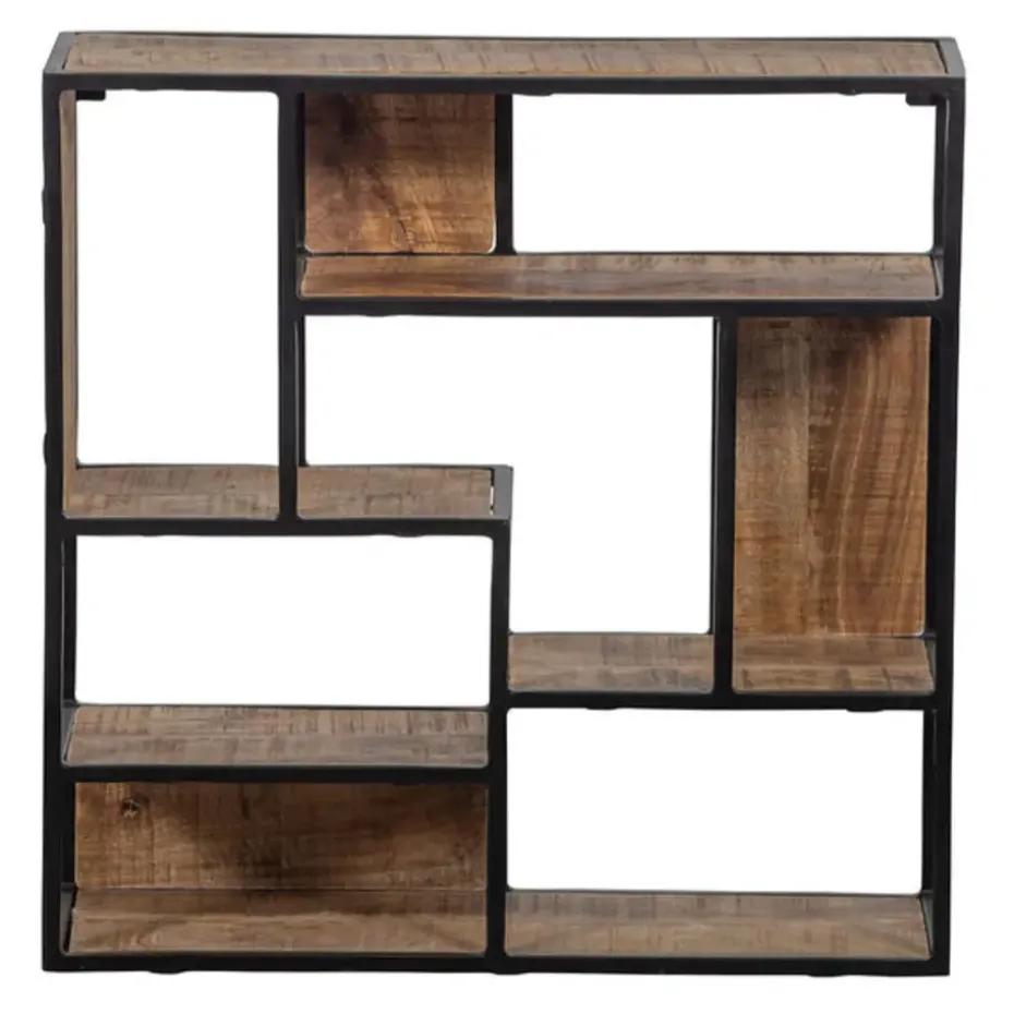 Mangohoutonline - Wandrek Vierkant 60x60cm Vierkant - Bruin - Mahom