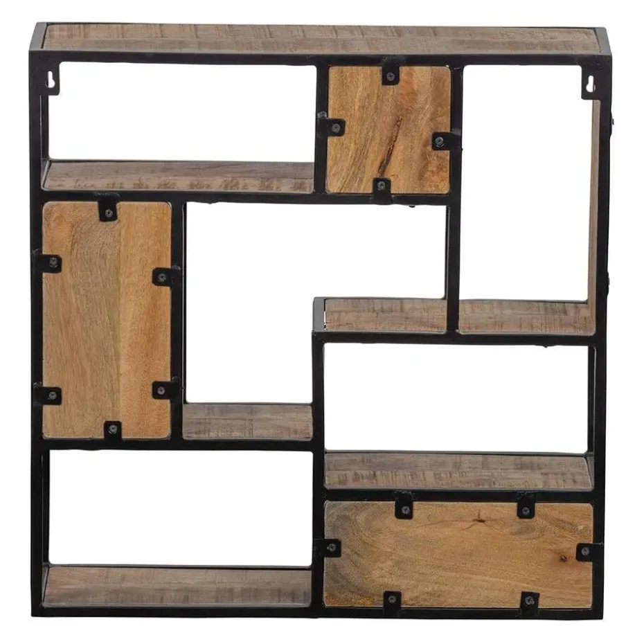 Mangohoutonline - Wandrek Vierkant 60x60cm Vierkant - Bruin - Mahom
