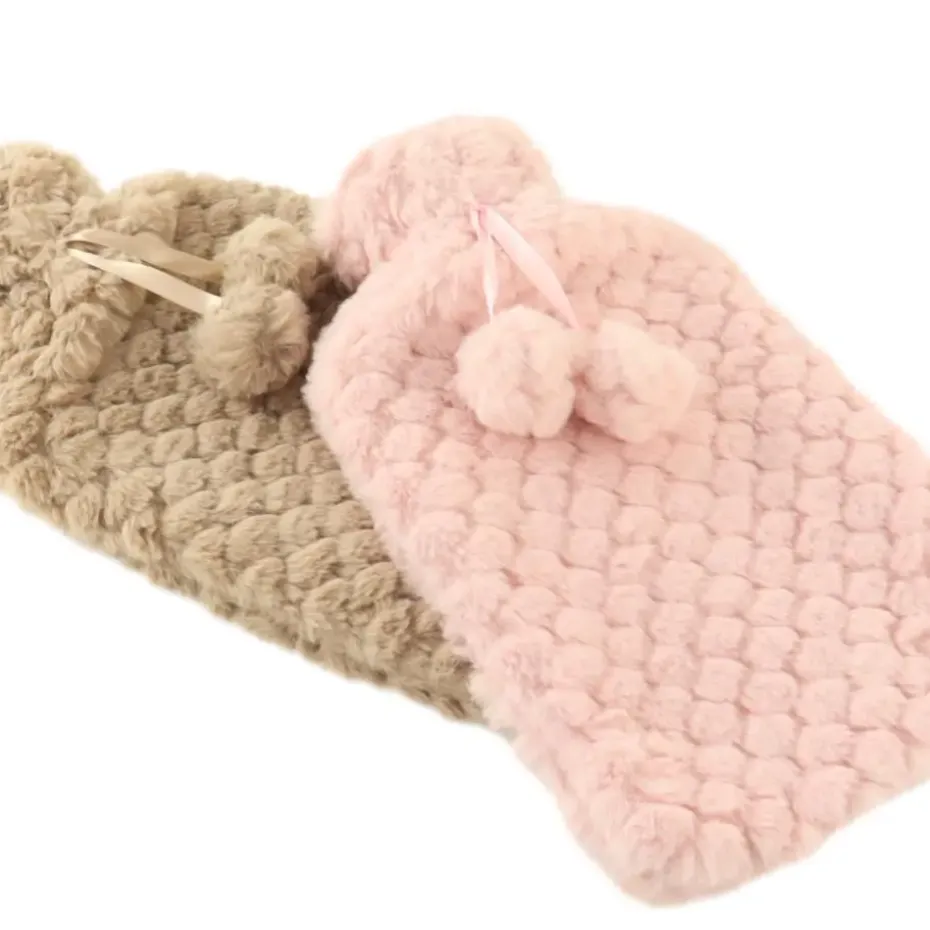 MARBEAUX Warmwaterkruik Set van 2 Stuks Kruik met Zachte Hoes Roze Pittenzak...