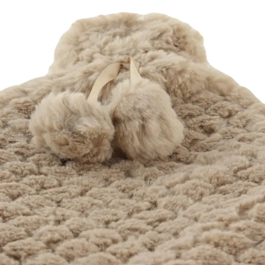 MARBEAUX Warmwaterkruik Set van 2 Stuks Kruik met Zachte Hoes Beige Magnetron...