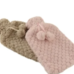 MARBEAUX Warmwaterkruik Set van 2 Stuks Kruik met Zachte Hoes Beige Magnetron...