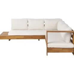 MARETTIMO - Loungeset - Gebroken wit - Linkszijdig - Acaciahout