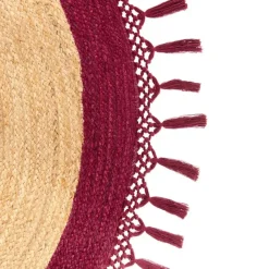 MARTS - Vloerkleed - Donkerrood - 140 cm - Jute
