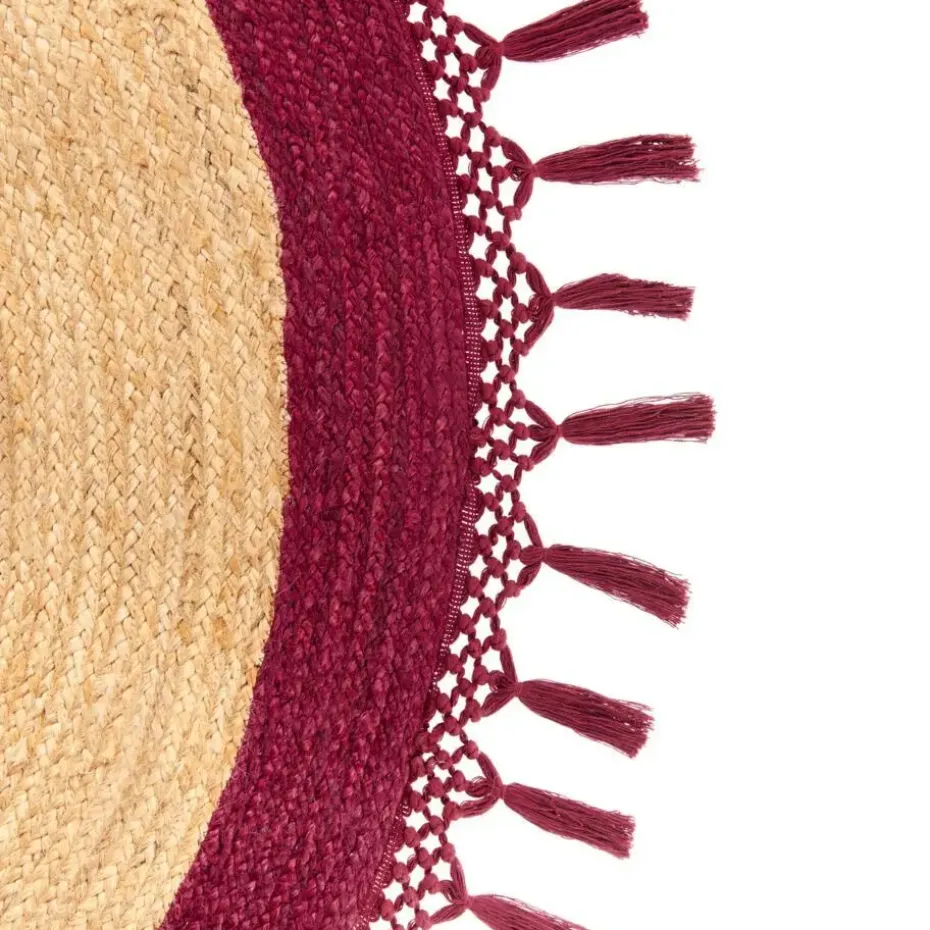 MARTS - Vloerkleed - Donkerrood - 140 cm - Jute