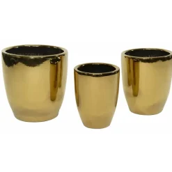 Mega Collections Bloempot Emperor - rond - goud - D33 x H38 cm