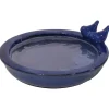 Mega Collections vogelbad/voederschaal - blauw - D30 x H11cm
