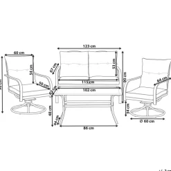 MESTRINO - Loungeset 4-zits - Beige - Staal