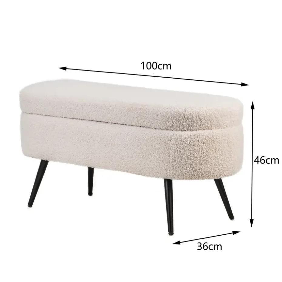 Metalen bank met witte krullen