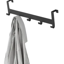 Metalen Deurkapstok Deurhanger Kapstok voor Handdoek en Kleding, Metaal, Zwart