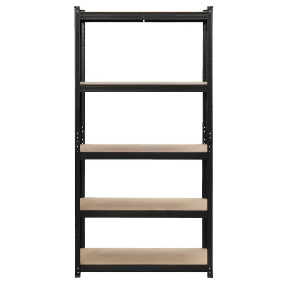 Metalen stellingkast - zwart - 90x45x180 cm