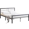 Metalen tweepersoonsbed Dixon - 140x200cm - mat zwart