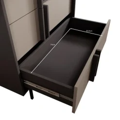 Meubella - Antigo - Boekenkast - Beige/Antraciet - 83x43x155 cm