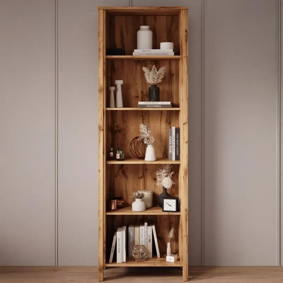 Meubella - Boekenkast Isaac 1 - Eiken - 66 cm